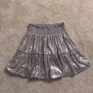 Free People Skirt Metallic Bubble Floral Pull On Skirt Size S